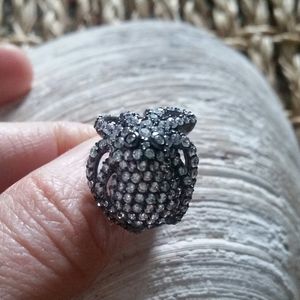 🐙Sterling Silver Gunmetal Octopus Wrap Ring